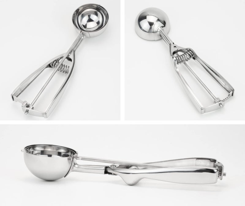 Solula 18/8 Stainless Steel Large Ice Cream Scoop Disher Melon Baller 4 Tablespoon - Image 2